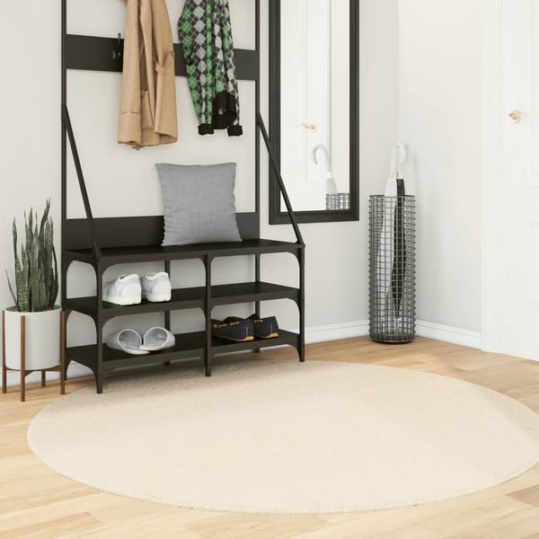 vidaXL Teppich HUARTE Kurzflor Weich und Waschbar Creme Ø 160 cm 375049