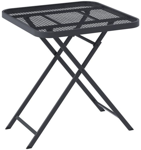 MC Star Gartentisch Gartentisch klappbar 70 x70 cm. Wetterfest Balkontisch Klapptisch (mit Ausschnitt-Design quadrarisch Schwarz)