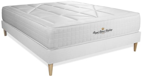 Matratze Windsor 160x200 cm + Bettgestell mit Lattenrost, H2, Memory-Schaum und Taschenfeder, Höhe: 26 cm, Weiß Bild 4