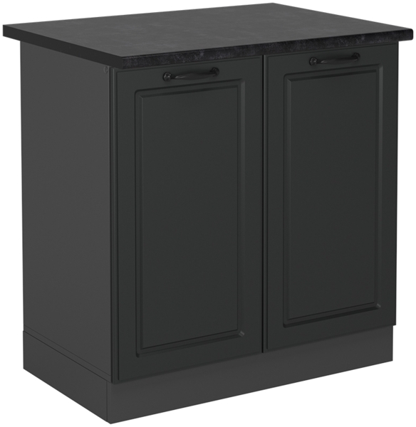 Spülenunterschrank R-Line Anthrazit Landhaus 80 cm , AP Anthrazit Vicco