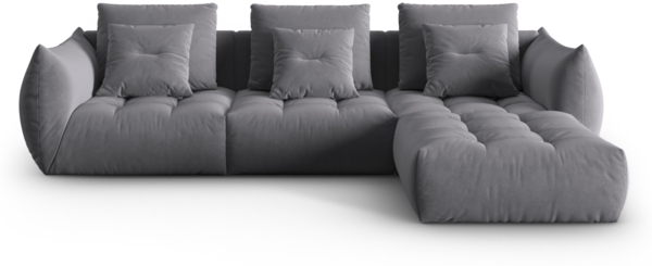 Micadoni Ecksofa Bloom 2-Sitzer Samt Dunkelgrau