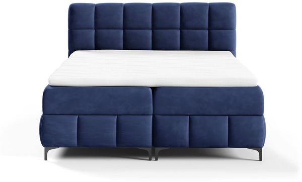 Boxspringbett Schlafzimmerbett SOPHIE 100x200cm Stoff Salvador Dunkelblau Bild 2