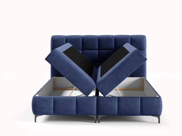 Boxspringbett Schlafzimmerbett SOPHIE 100x200cm Stoff Salvador Dunkelblau Bild 3