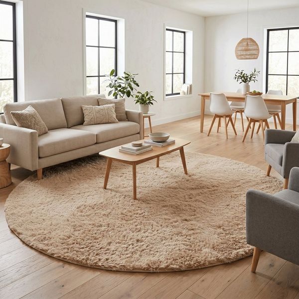 Pergamon Hochflor-Teppich Hochflor Shaggy Teppich Fluffy Rund, Rund, Höhe: 40 mm