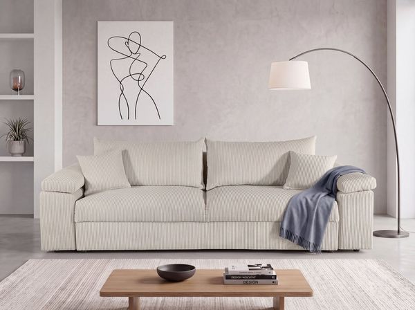 COLLECTION AB Schlafsofa Mara, B: 249 cm, Liegefl. 139x195 cm, Dauer-Schlaffunktion, Bettkasten & Federkern, wahlweise mit Topper