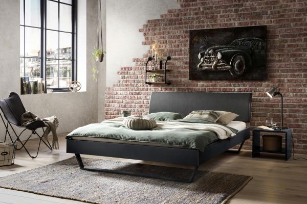 Clyo Bettgestell schwarz Holzwerkstoff 200cm x 180cm x 25cm Bild 2