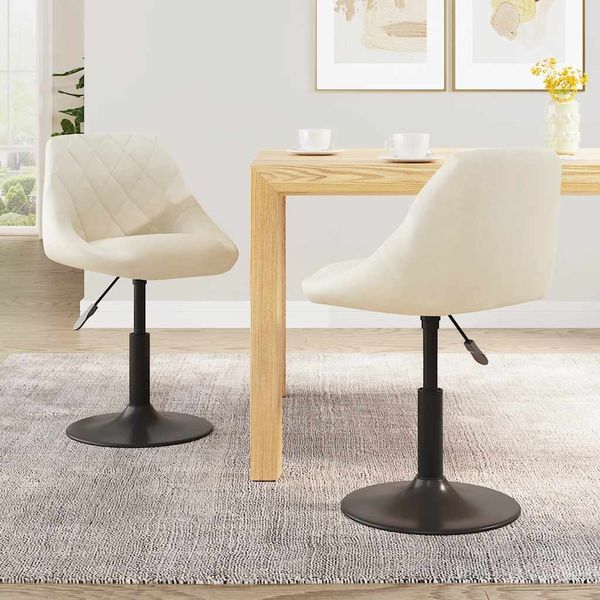 vidaXL Esszimmerstühle 2 Stk. Drehbar Creme Samt [335326]