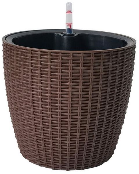 HTI-Living Blumentopf Nessa Hydro 27,5 cm Braun (Stück, 1 St, 1 Übertopf), mit Wasserspeicher und Wasserstandsanzeiger