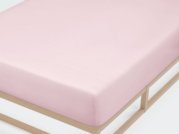 biberna Jersey-Elastic-Spannbetttuch 0077866, rose, 1x 120x200 cm - 130x220 cm