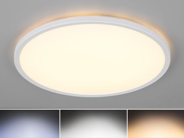 LED Deckenleuchte JOKO ultraflach mit Fernbedienung, dimmbar, Weiß, Ø 42cm