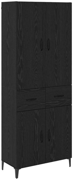 vidaXL Highboard Schwarz Eichen-Optik 69,5 x 34 x 180 cm Holzwerkstoff 3416122