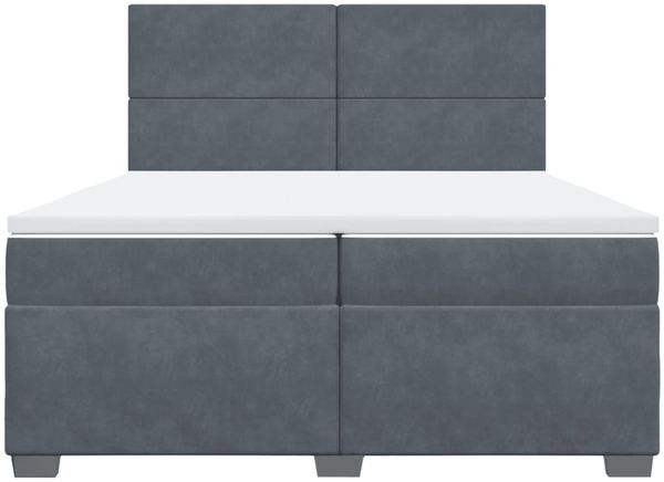 vidaXL Boxspringbett mit Matratze Dunkelgrau 200x200 cm Samt 3293297 Bild 6