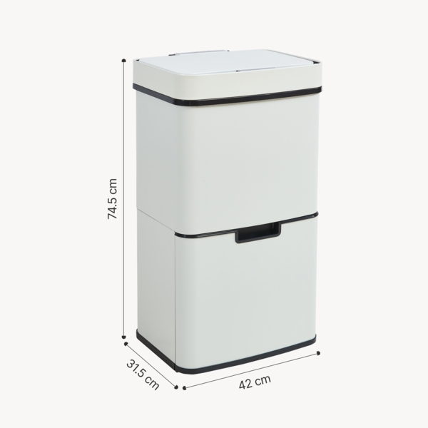 Sensor Mülleimer Venna Edelstahl Beige 62L [en. casa] Bild 4