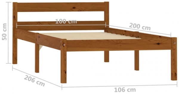 vidaXL Bettgestell Honigbraun Massivholz Kiefer 100×200 cm [283209] Bild 8