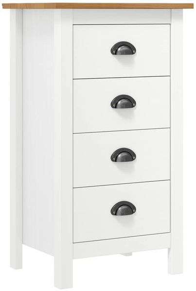 vidaXL Sideboard Hill Weiß 46x35x80 cm Massivholz Kiefer 288914