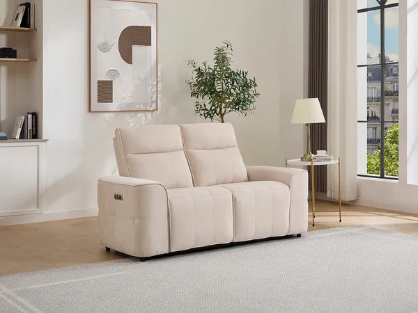 Vente-unique - SCAMOCO Sofa Stoff Beige - B 95 cm x H 100 cm x L 170 cm