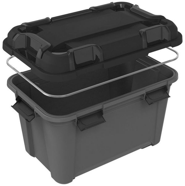 Kreher Aufbewahrungsbox 'Bunker' aus Kunststoff, wasserdicht & stapelbar, Set wählbar