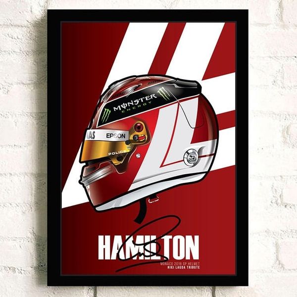 Poster Formel 1 Helm Rennfahrer Name Unterschrift · Deko Print ohne Rahmen - G Albon / 40x60 cm