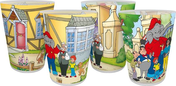 Geda Labels GmbH Kindergeschirr-Set Benjamin Blümchen Zoo 4er Set (4-tlg), PP, Gelb, 300ml, 4er Set