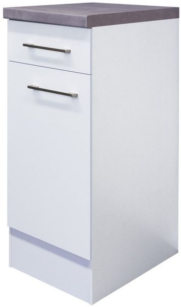 Flex-Well Unterschrank Küchenunterschrank - 30 cm breit - Weiß – Nawa