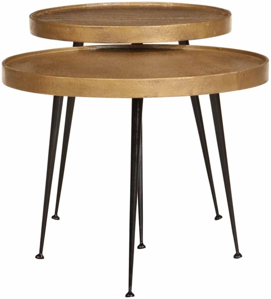 vidaXL Couchtisch 2 Stk. Golden Holzwerkstoff 373637