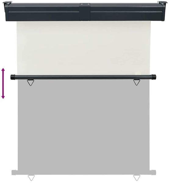 vidaXL Balkon-Seitenmarkise 145x250 cm Creme 48425 Bild 5