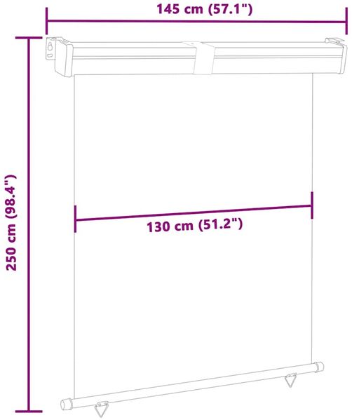 vidaXL Balkon-Seitenmarkise 145x250 cm Creme 48425 Bild 10