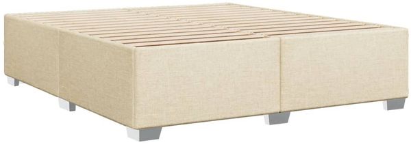 Bettgestell ohne Matratze, ohne Kopfteil, Stoff, Creme, 180x200 cm Bild 6