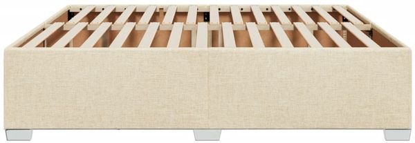 Bettgestell ohne Matratze, ohne Kopfteil, Stoff, Creme, 180x200 cm Bild 5