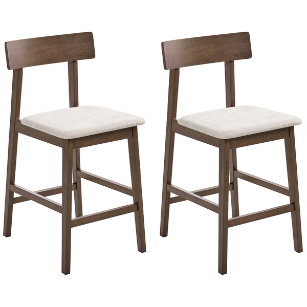 Set mit 2 Barstühlen ISANTI Holz Dunkelbraun Taupe
