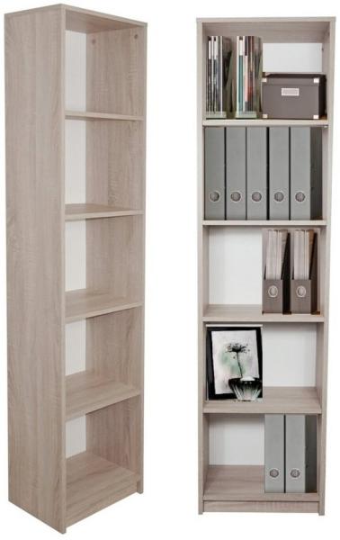 Home Collective Bücherregal Aktenregal Standregal Raumteiler mit 5 offenen Fächern aus MDF Holz, in sonoma, Breite 40 cm