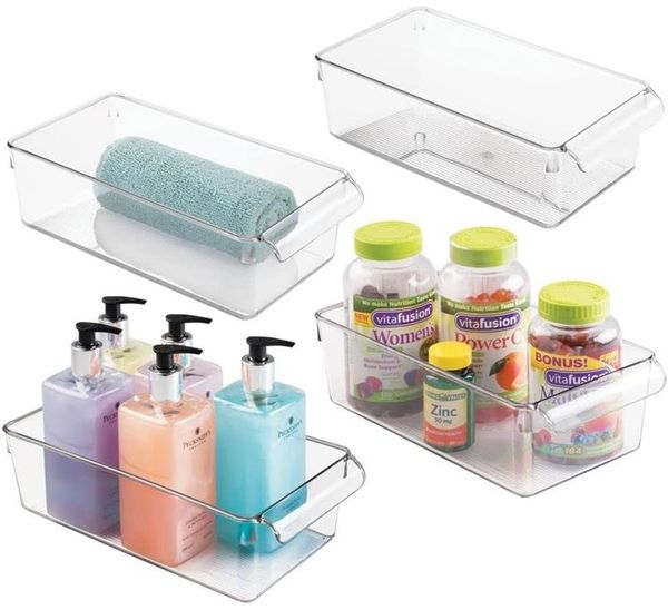 mDesign Kühlschrankbox Organizer Aufbewahrung 4er Set Kunststoff Transparent
