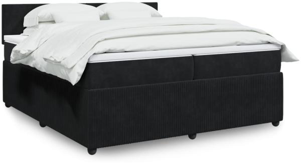 vidaXL Boxspringbett mit Matratze Schwarz 200x200 cm Samt 3290126