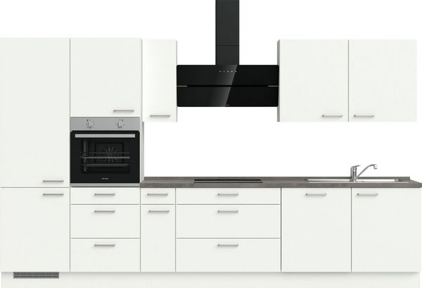 nobilia® Küchenzeile "Touch II", NEU: individuell anpassbar mit gratis Profi-Beratung, vormontiert, Breite 360 cm, Ausrichtung wählbar, wahlw. mit E-Geräten