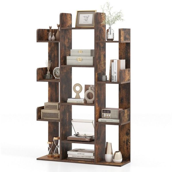 KOMFOTTEU Bücherregal, Standregal in Baumform, 86 x 24,5 x 141 cm