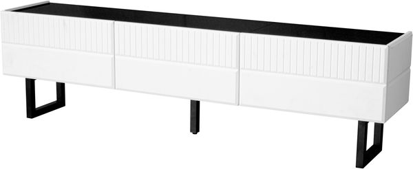 TV-Schrank- und Couchtisch-Set 170x35x47 cm + 110x50,5x41 cm, Schwarz-Weiß, Hochglanz Bild 6