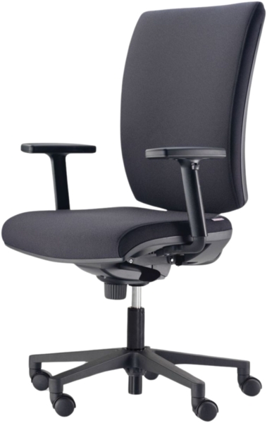 Bisley Five Bürostuhl in schwarz - PC Stuhl mit höhenverstellbaren Armlehnen, Drehstuhl mit Rollen für Schreibtisch, Office & Gaming - Ergonomisch, FIVEKL-NE0018