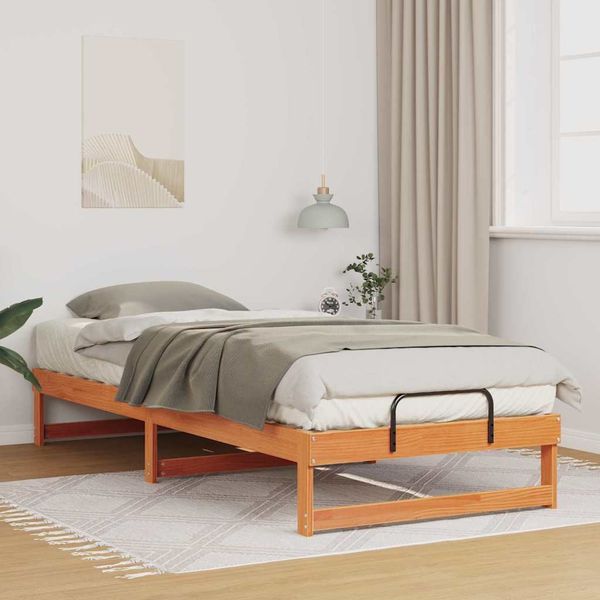 vidaXL Bettrahmen Braun 80 x 220 cm Massives Kiefernholz 873168
