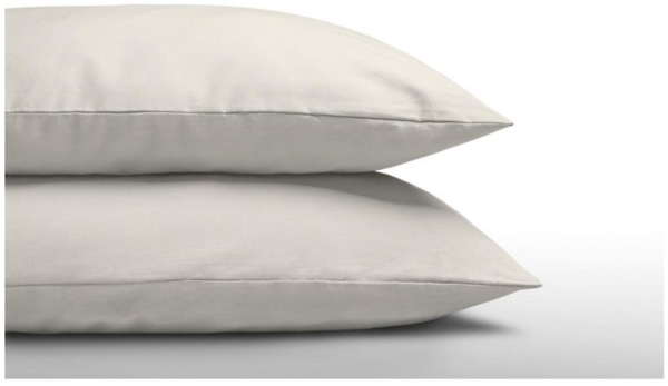 Sleeptime Kissenbezug 60 x 70 Weiß - 2er Set - 100% Baumwolle - Kissenhülle 60x70 - Mit Hotelverlsuss