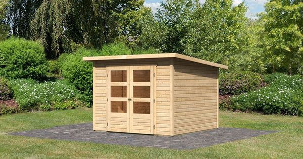 Karibu Holz Gartenhaus "Stockach 4", naturbelassen, 2,5x2,5 m (B x T),ohne Anbaudach