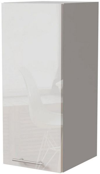 Küchenhängeschrank ESSEN 30x72cm 1-türig Acryl Hochglanzfront Farbe: weiß Hochglanz / weiß (ES-W2/30)