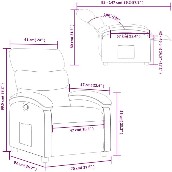 vidaXL Relaxsessel, hellgrauer Stoff 3205804 Bild 11