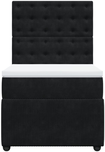 vidaXL Boxspringbett mit Matratze Schwarz 90x200 cm Samt 3292252 Bild 3