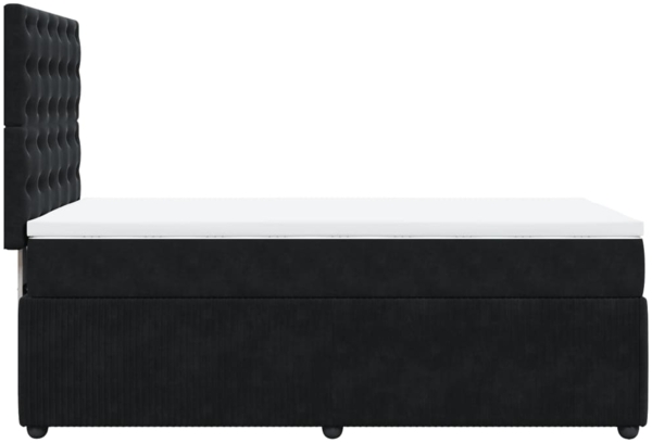 vidaXL Boxspringbett mit Matratze Schwarz 90x200 cm Samt 3292252 Bild 4
