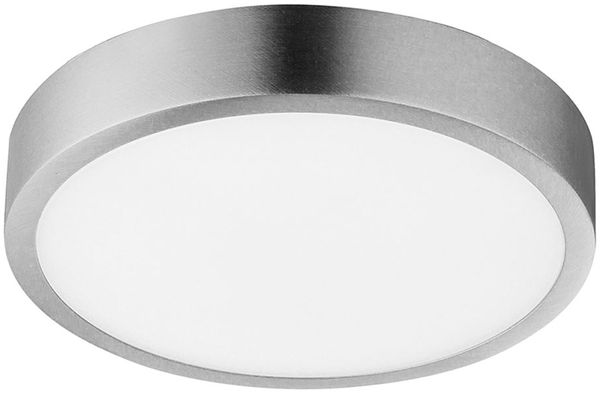 LED Deckenleuchte, Alu Acryl, nickel, dimmbar, D 14,5 cm