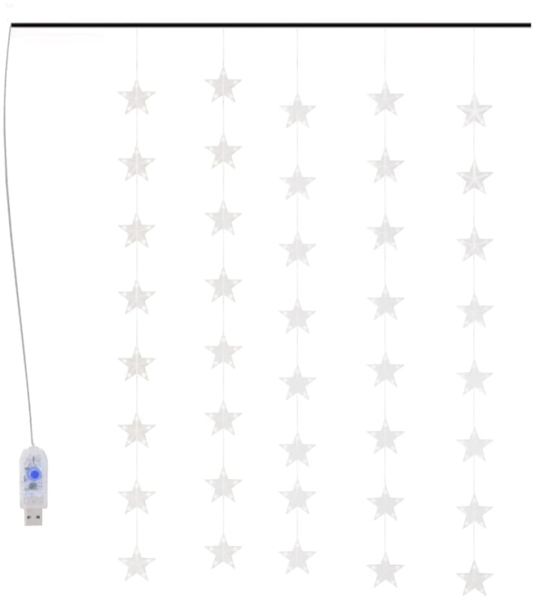 vidaXL LED Sternenvorhang Lichterkette 200 LED Blau 8 Funktionen 328804