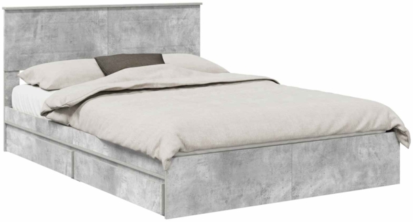 vidaXL Aufbewahrungsbett Beton Grau 150x200 cm Holzwerkstoff 3408448