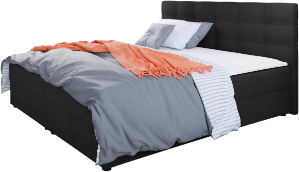 Mirjan24 Boxspringbett Wirig II, Dunkelgrau 140x200 cm