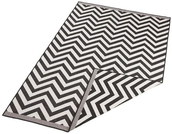 NORTHRUGS Teppich In- & Outdoor Wendeteppich Palma Schwarz Creme, rechteckig, Höhe: 5 mm