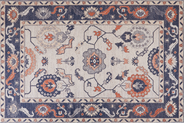 Teppich Baumwolle mehrfarbig 200 x 300 cm orientalisches Muster Kurzflor KABTA